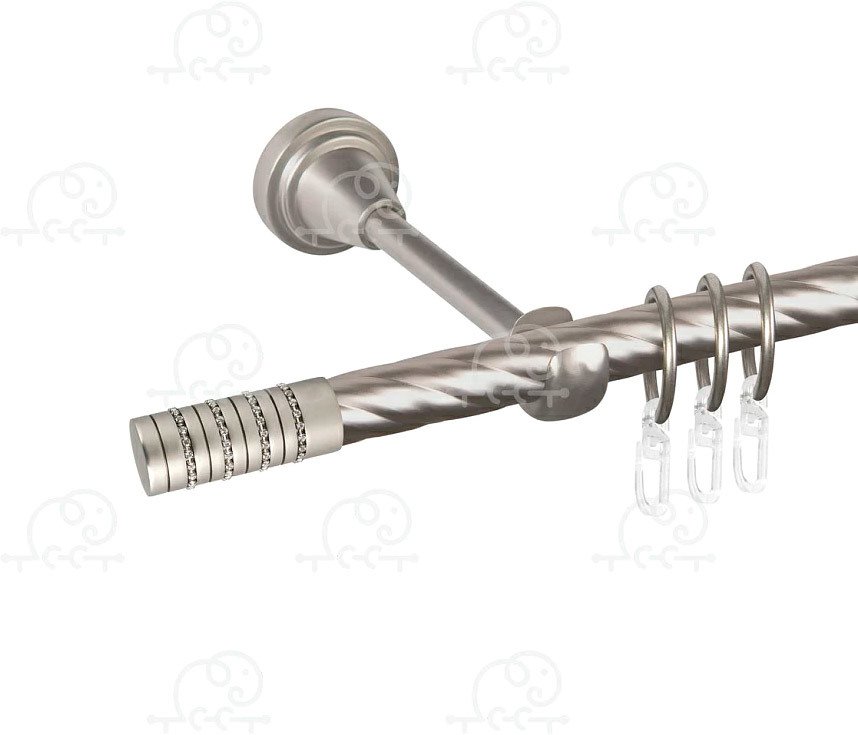 

Карниз для штор АС ФОРОС Крис D16К с простым кольцом с крючком (1.4 м, сатин)