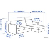 Угловой диван Ikea Вимле 793.062.72 (золотисто-коричневый)