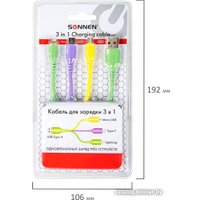 Кабель Sonnen USB Type-A - miroUSB/USB-Type-C/Lightning 513562