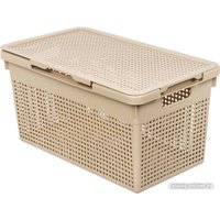 Коробка для хранения Violet Лофт с крышкой 562120 21 л (латте)