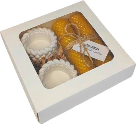 

Подарочный набор Вендитио Ozarich Сувенирный с 2-мя свечами и подсвечниками Г8 (желтый)