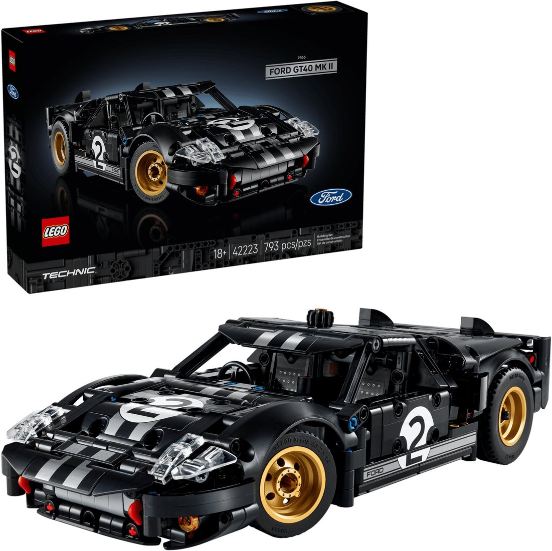 

Конструктор LEGO Technic 42223 Гоночный автомобиль Ford GT40 MKII 1966