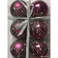 Елочная игрушка Волшебная страна Блеск 007483 (6 шт, сиреневый)