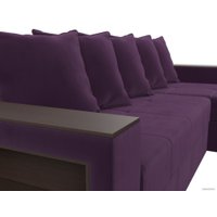 Угловой диван Лига диванов Дубай лайт правый 114147 (велюр фиолетовый)