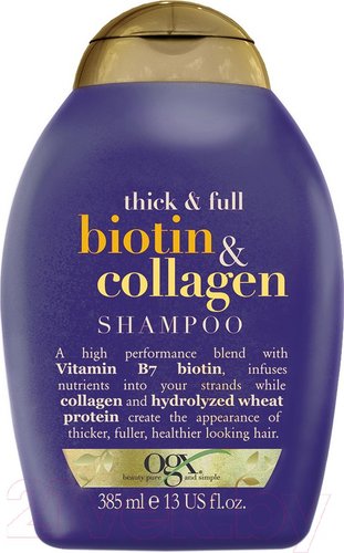  OGX Для лишенных объема и тонких волос с биотином и коллагеном (385мл)