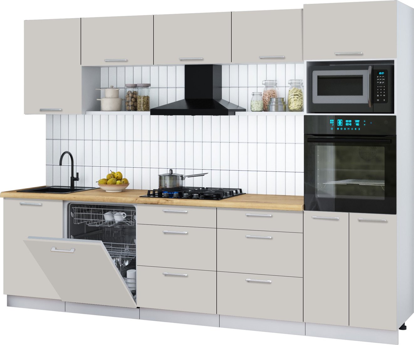 

Готовая кухня Интерлиния Мила Gloss 2.9-ПМ1 (кашемир/кашемир/дуб бунратти)