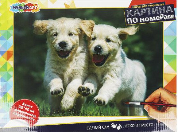 

Картина по номерам MultiArt Щеночки CANV30X40-MULTI27