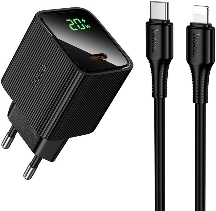 Сетевое зарядное Hoco CS82A Lightning (черный)
