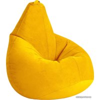 Кресло-мешок Kreslomeshki Груша велюр (XL, желтый)