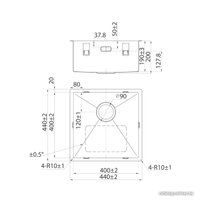 Кухонная мойка IDDIS Edifice EDI44G0i77