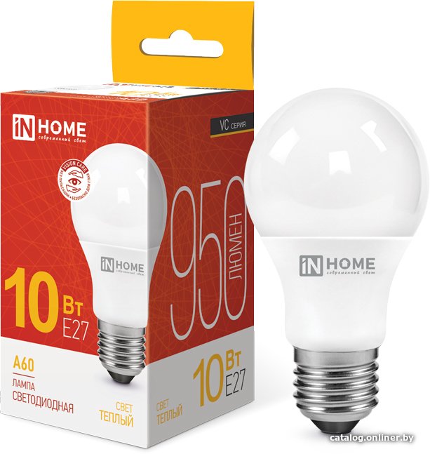Светодиодная лампочка In Home LED-A60-VC 10Вт...