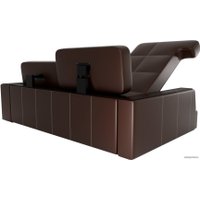 Угловой диван Лига диванов Брюссель 29396 (левый, экокожа, коричневый)