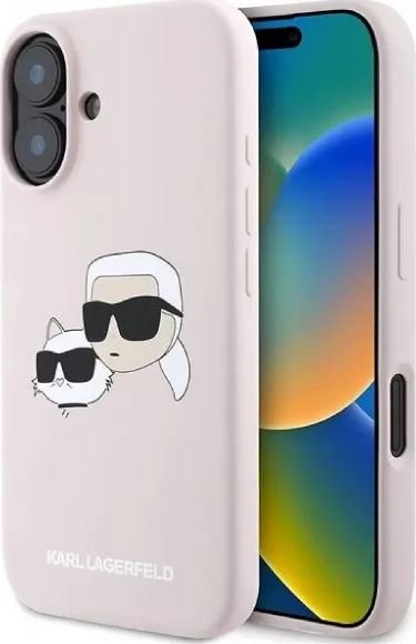 

Чехол для телефона Lagerfeld Liquid Silicone NFT Karl & Choupette Heads (MagSafe) для iPhone 16 KLHMP16SSKCHPPLP
