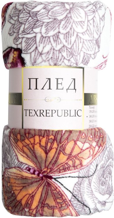 

Плед Tex Republic Absolute Бабочки Фланель 1.5 сп 24761 (бежевый/фиолетовый)