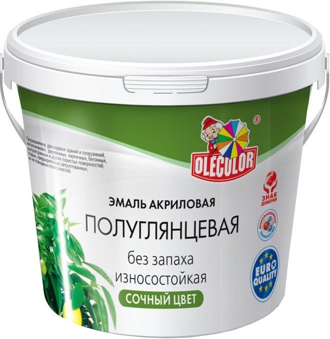 

Эмаль Olecolor Полуглянцевая 800 г (белый)