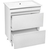  Runo Тумба с умывальником Модена 75 + Оскар 75 (напольная, белый)