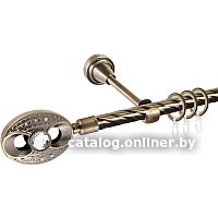 Карниз для штор АС ФОРОС Grace D16Г + наконечники Игнацио (2м, антик)