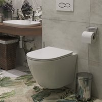 Унитаз подвесной Roxen Antares 530185-01 в комплекте с инсталляцией StounFix Dual Fresh 6 в 1 966461 (кнопка: бежевый)