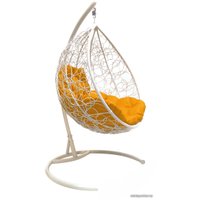 Подвесное кресло M-Group Капля 11020111 (белый ротанг/желтая подушка)