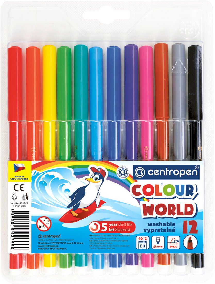 

Фломастеры Centropen Colour world tp 7550/12 (12 цв)
