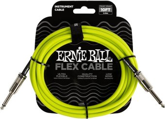 Гитарный кабель Ernie Ball P06414 6.3 мм - 6.3 мм (3 м, неоновый желтый)