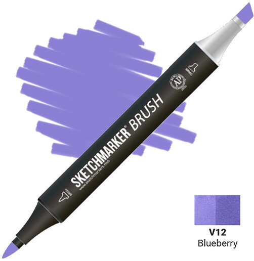 

Маркер художественный Sketchmarker Brush Двусторонний V12 SMB-V12 (голубика)