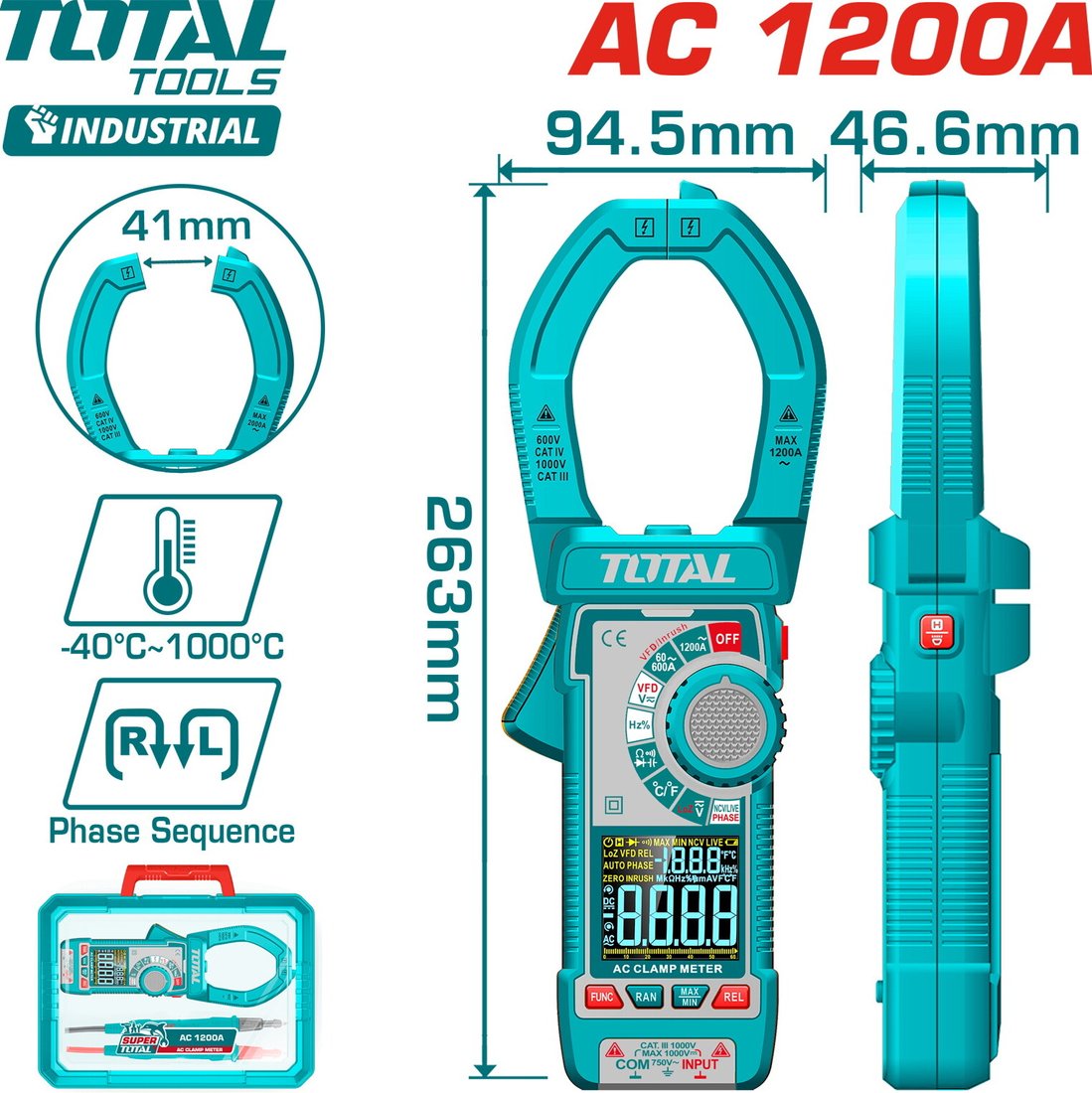 

Токовые клещи Total TMT7610001