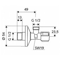 Вентильный кран Kottmann Угловой 1/2x3/8 1238