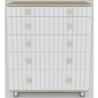 Детский комод Incanto Lunna Charm МДФ 800/5 PK-0004/13mdf (дуб/белый)