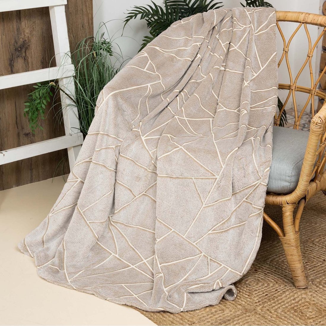 

Плед Casa Conforte Stella Ice Shards 200x220 6154952 (бежевый)