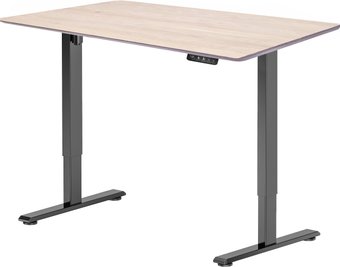Стол с регулировкой высоты ErgoSmart Wooden Electric Desk Prime 1300х750х27 мм (скошенный край, дуб беленый/черный)