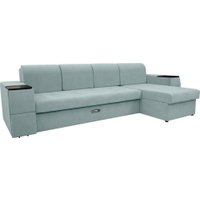 Угловой диван Сириус Лидер-13 с оттоманкой НПБ 330x165 (Eva 25 велюр светло-зеленый)