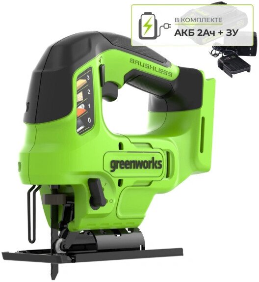 

Электролобзик Greenworks GD24JS90 3601707CUA (с 1-им АКБ)