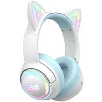 Наушники Onikuma GT838 Cat Ear (белый/голубой)
