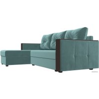 Угловой диван Лига диванов Валенсия Лайт левый (велюр, бирюзовый)