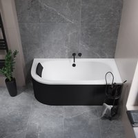 Ванна Lauter Bliss 150 P 21201052P (с ножками и сифоном 21Y32001 матовый черный)