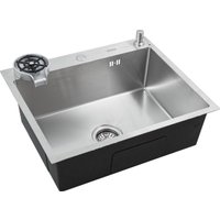 Кухонная мойка Futur FK 6050 Eco Embossing Pop-up Rinzer plus (Satin)