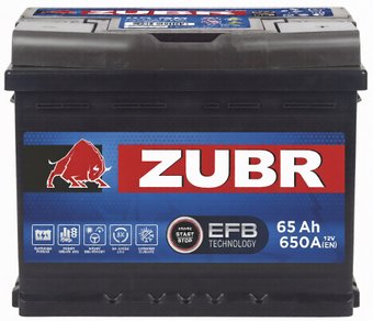 Автомобильный аккумулятор Zubr EFB R+ (65 А·ч)