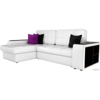 Угловой диван Лига диванов Брюссель 29395 (левый, экокожа, белый)