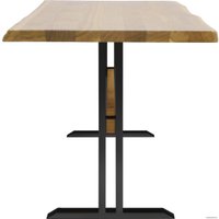 Кухонный стол Buro7 Двутавр 120 (с обзолом, дуб натуральный/черный)