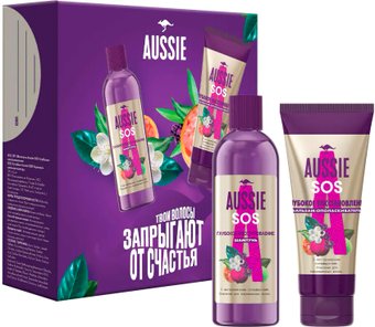 Подарочный набор Aussie Глубокое восстановление для женщин (шампунь 290мл + бальзам для волос 200мл)
