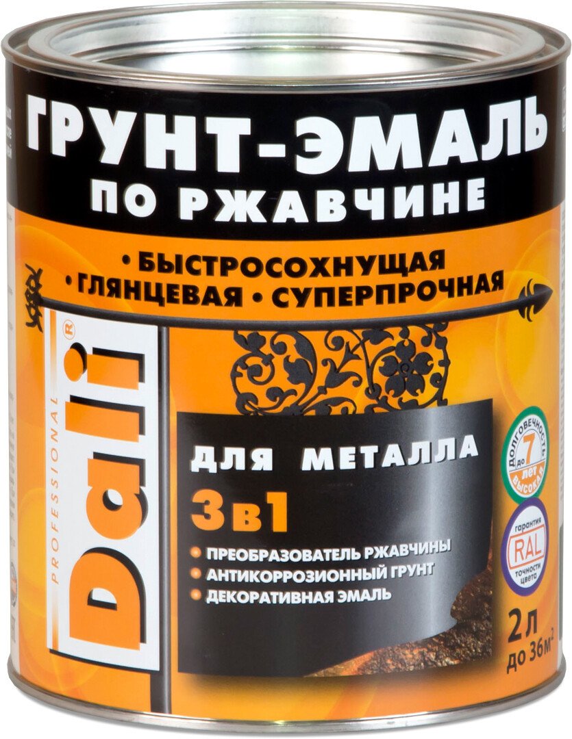 

Грунт-эмаль Dali По ржавчине 3 в 1 0.75 л (белый)