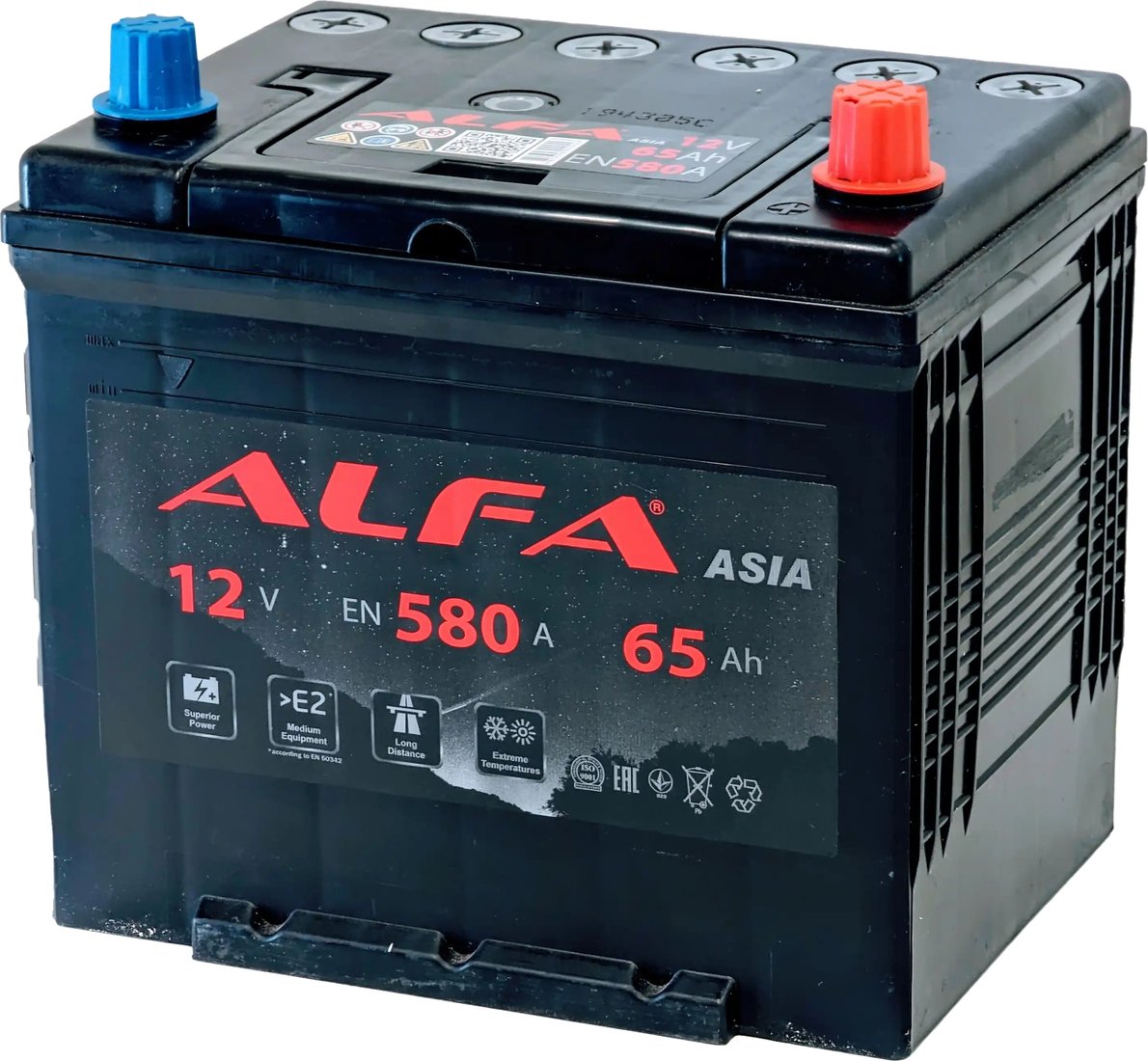 

Автомобильный аккумулятор ALFA Asia JR 580A (65 А·ч)