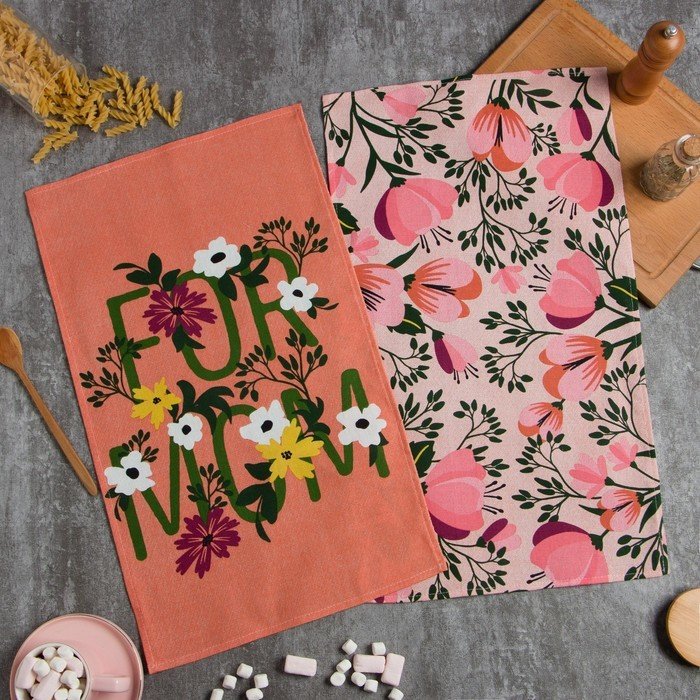 

Набор полотенец Доляна For mom 2 шт 7516063 (розовый)