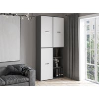 Шкаф распашной Интерлиния Skill-20 (3) (антрацит/белый)