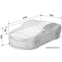 Кровать-машина Futuka kids EVO 3D Camaro 180x90 (черный матовый)
