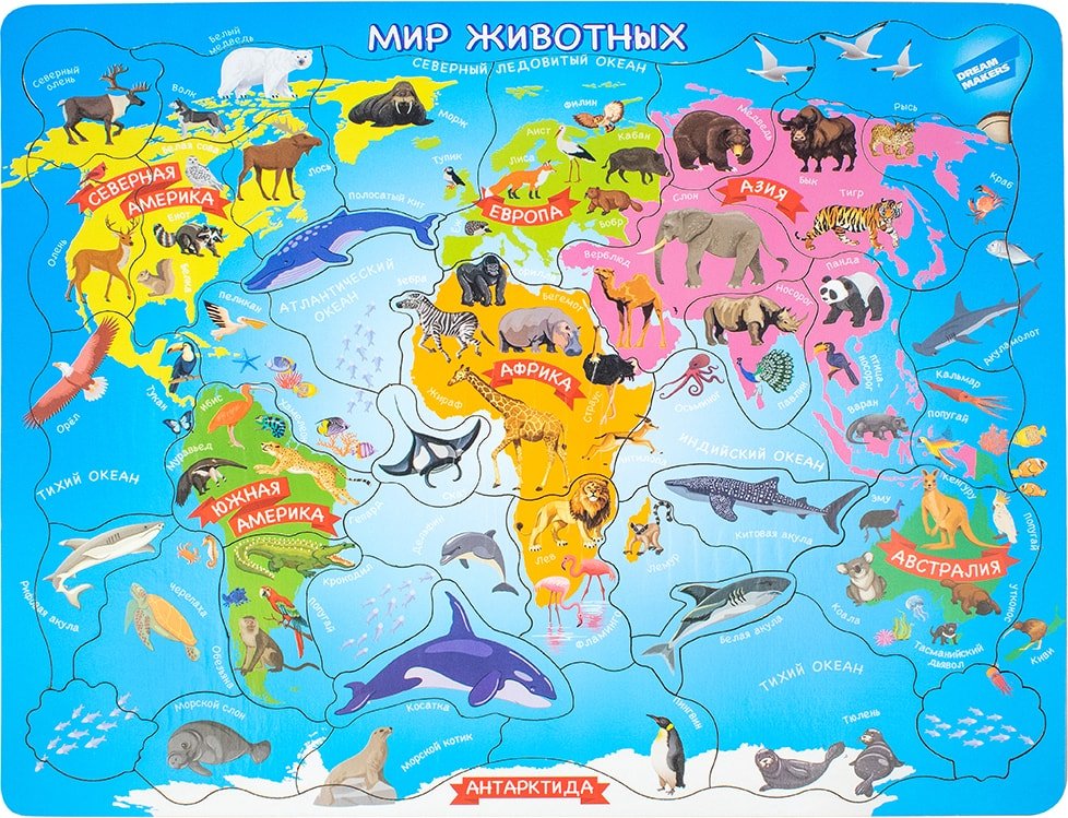 

Мозаика/пазл Мастер Вуд Мир животных DMG