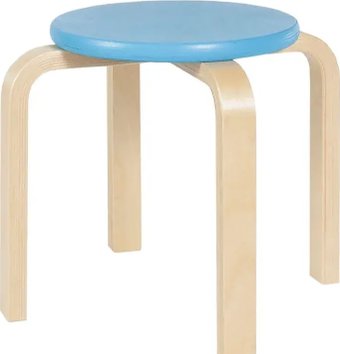 Табурет ТДК Ромашка (Водный лак/Голубой)