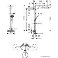 Душевая система  Hansgrohe Raindance Select S Showerpipe 240 1Jet 27633340