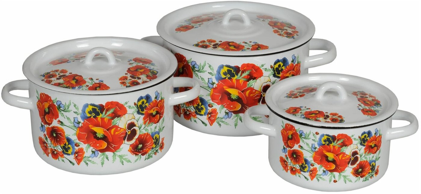 

Набор кастрюль СтальЭмаль Маки мечта 1с33